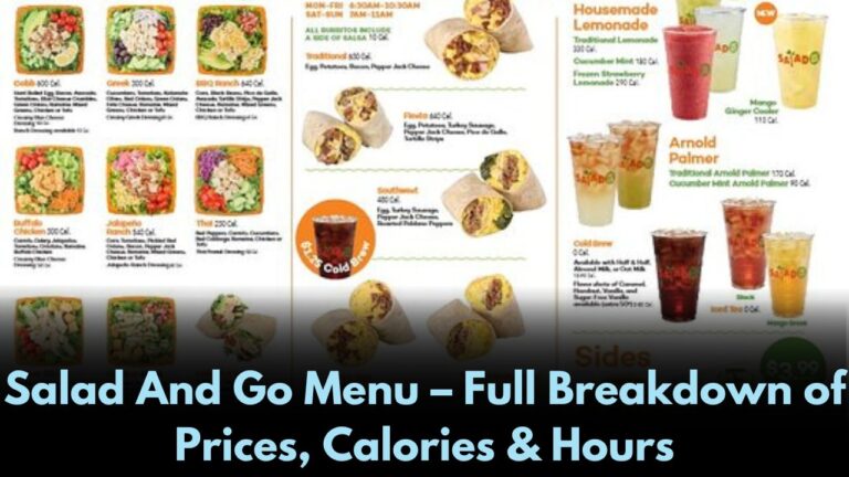 Salad And Go Menu